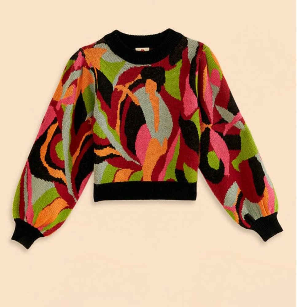 NWT Farm Rio Women's Multicolor Dance Knit Sweater